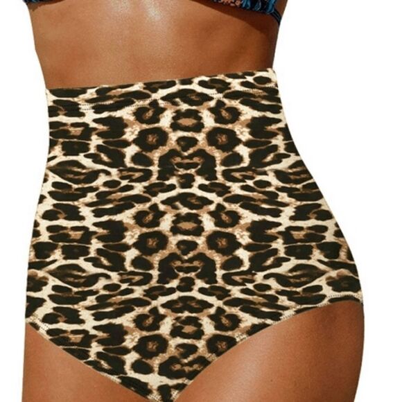 Jusfitsu High Waisted Bikini Bottom for Women Tummy Control Swimsuits NWT Size M - Picture 4 of 9